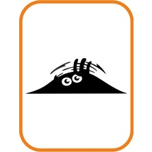 Bagajdan Bakan Şaşkın Hayalet Oto Sticker 20X7 cm Siyah
