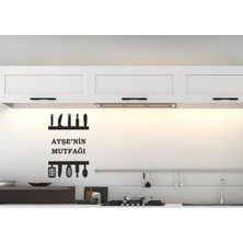 Isme Özel Mutfak Yapıştırma Siyah Çok Amaçlı Duvar Sticker