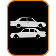Tofaş Sağ-Sol Takım 2 Adet Oto Sticker 25X8 cm Beyaz