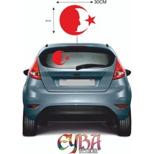 Türk Bayrağı Sticker Ay Yıldız Atatürk Araba Oto Sticker 30 cm x 22 cm