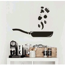 Ev Dekorasyon Cam Duvar Mutfak Yemek Çatal Kaşık Tencere Aşçı Mutfak Sticker