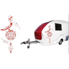 Karavan Kartallı Pusula Sticker Araç Araba Araç Oto Kamp