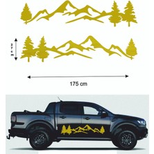 Off Road - Uyumlu Yan Kapı Sticker- Dağ Çam Doğa 175X27CM 2 Adet