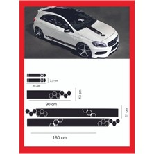 Marşpiyel,kaput,yan Ayna Sticker 5 Li Set 180*11CM , 20*2,5cm , 1 Adet 90*13CM Oto Sticker