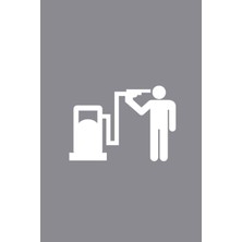 Depo Yakıt Kapağı Oto Sticker - Araba Sticker - Oto Sticker - 15CMX9CM