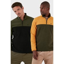 Buratti Regular Fit Anti-Pilling Tüylenme Yapmayan Dik Yaka Şardonlu 2'li Paket Polar Erkek Polar 5906016S2