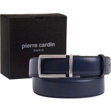 Pierre Cardin Lacivert Deri Otomatik Tokalı Erkek Kemeri (En 3,5 Cm) PCOTM01L6T