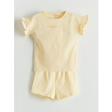 Lc Waikiki Yeni Sezon Bisiklet Yaka Kız Bebek Şortlu Pijama Takımı