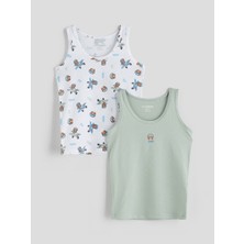 Lc Waikiki Yeni Sezon Bisiklet Yaka Ayı Teddy Baskılı Erkek Çocuk Atlet 2'li