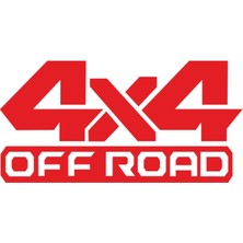 4x4 Off Road 2 Adet Oto Sticker Büyük Boy 20X10 cm Kırmızı