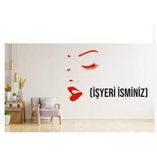 Yüz Silueti Kuaför Güzel Kadın Büyük Isimli Işyeri Cam Sticker Güzel Kadın Sticker