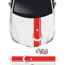 Sticker Ön Kaput Ay Yıldız Şerit Sticker - Oto Sticker 118X20CM