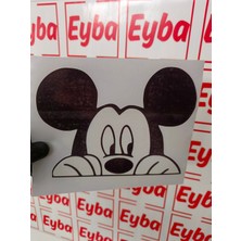 Miki Mouse Araba Karavan Renkli Baskı Baskes Sticker 20X15 cm