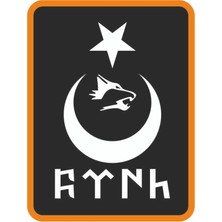 Türk Yazılı Ay Yıldız Kurt Hilal Oto Sticker 25X15 cm Beyaz