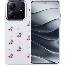 Redmi Note 14 4g Kılıf Airbag Tasarımlı Simli Şeffaf N7TH Kutup Kapak - Kiraz