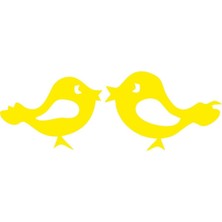Ikili Kuş Kapı Sticker Oto Sticker Sarı