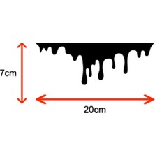 Oto Sticker Kan Damlası - Siyah 20CM 2 Adet