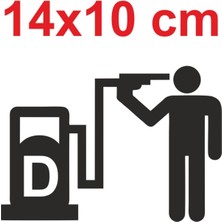 Depo Kapağı Oto Sticker, Siyah Renk, 14X10 Cm, Araba Sticker