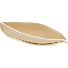 Yaprak Gold Porselen Servis Tabağı 37 cm