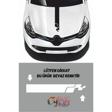 Renault Clio Rs Kaput Şerit Sticker - Oto Sticker - Araba Sticker - 60X14CM