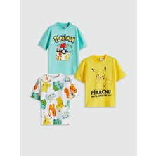 Lc Waikiki Yeni Sezon Pokemon Baskılı Erkek Çocuk Tişört 3'lü