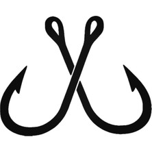 Crossed Fishing Hooks Sticker Araba Oto Arma Duvar Sticker Ev Dekoratif Çıkartma 20 cm