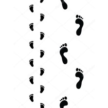 Çocuk Odası Ayak Izi, 15 Çift Ayak Izi,sticker, Çocuk Odası, Yapışkanlı Sticker, Bebek Odası