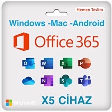 Office 365 5 Cihaz 1 Yıl ( Windows -Mac -Android )