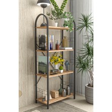 Kitaplık 4 Raflı Çok Amaçlı Raf Kitaplık Çiçeklik Dekoratif Düzenleyici Atlantik Çam 7075