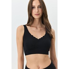 C&city Balensiz Dikişsiz Lazer Kesim Sütyen Çıkarılabilir Pedli 1013 Siyah