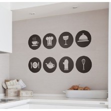 Ev Dekorasyon 8 Li Yuvarlak Set Sticker
