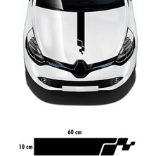 Renault Clio Rs Kaput Şerit Sticker - Oto Sticker - Araba Sticker - 60X14CM