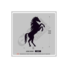 Şaha Kalkmış At Sticker Araç Araba Duvar 100X60 cm