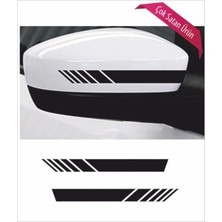 Oto Ayna Şerit Özel Yeni Sticker Siyah 2 Li 20*2,5 cm