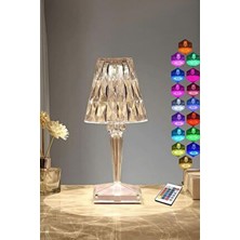 Dekoratif Ledli USB Şarjlı Dokunmatik Kristal LED Masa Abajur Lambası Kumandalı Rgb Model Lamba