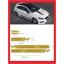 Marşpiyel,kaput,yan Ayna Sticker 5 Li Set 180*11CM , 20*2,5cm , 1 Adet 90*13CM Oto Sticker