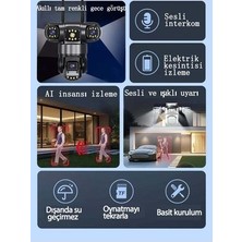 Hayıroğlu Wifi Gerektirmeyen 4G Üçlü Lensli Akıllı Güvenlik Kamerası SC28-G Gümüş Renkli Yüksek Çözünürlük