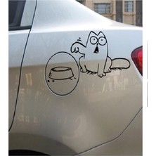 Kedi Araba Yakıt Kapağı Sticker