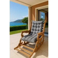 Mymo Dizayn Modern Tasarımlı Katlanır Ayaklık Sallanan Ahşap Desen Tv-Dinlenme Koltuğu