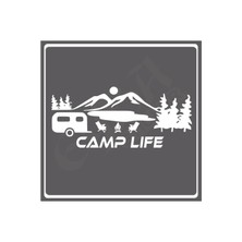 Camp Life Sticker 120X50 1 Adet Oto Sticker - Kamp Karavan Sticker Duvar Sticker
