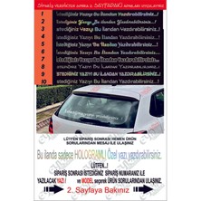 Arka Cam Söz Özel Hologramlı Yazı Stickeri Hologramlı Arka Cam Yazısı 90X7CM