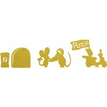 Pizzacı Fare Duvar Sticker - Oto Sticker 32CM x 11 cm