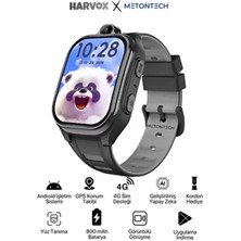 Harvox 4G Pro + Plus Android Akıllı Çocuk Saati GPS, Kamera, Adımsayar ve Uyku Takibi ile Siyah