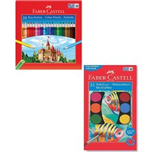 Faber Castel 24'lü Kuru Boya Kalemi + Faber Castel 21'li Sulu Boya / 45 Parça Set - Boya Seti