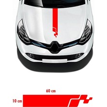 Renault Clio Rs Kaput Şerit Sticker - Oto Sticker - Araba Sticker - 60X14CM