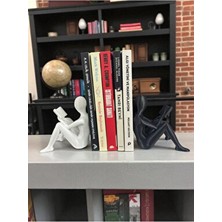 Todekora Kitap Okuyan Figürlü Kitap Tutucu 2’li Set Dekoratif Kitap Desteği