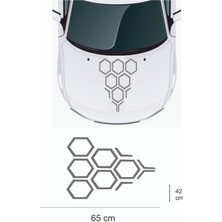 Sticker 65X42 cm - Yeni Trend - Bal Peteği Kaput Oto Sticker - Araba Çıkartma