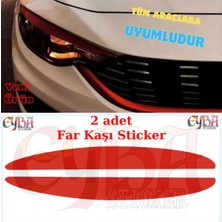 Araç Far Kaşı Sticker 2 Adet Sağ-Sol