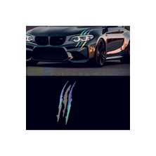 Mnstr Pençe Hologram Oto Sticker Araba Far Sticker Pençe 1 Adet