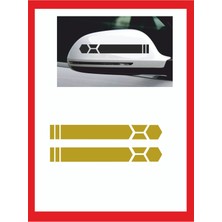 Araba Aynası Için Petek Sticker - Oto Sticker - Araba Sticker - 20CM x 2,5 cm 2 Adet